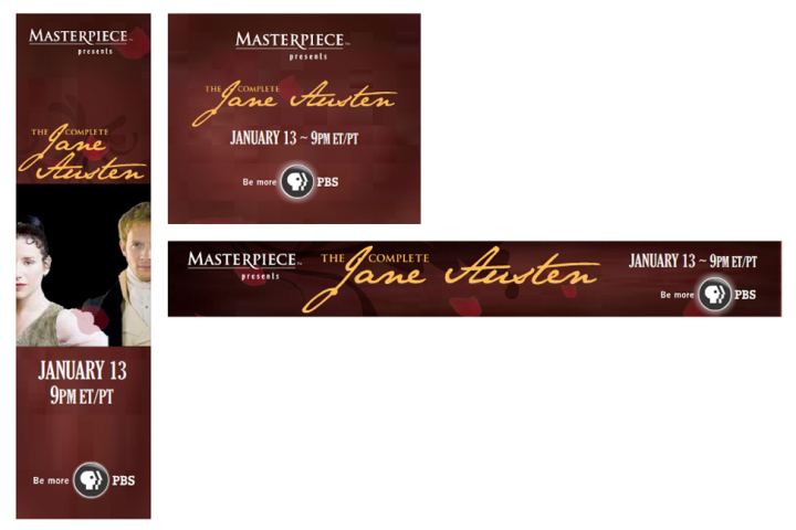Promotional/advertising project: online ads for PBS' jane austen series
